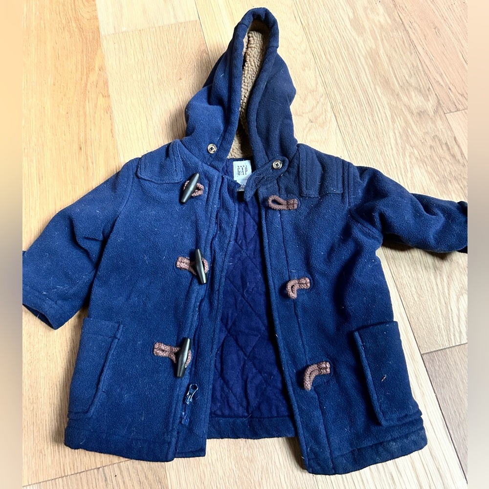 Blue Winter Peacoat size 6-12 months
